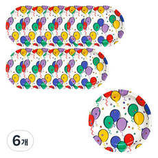 PARTYSHOW 氣球派對餐盤 18cm, 6入, 6個