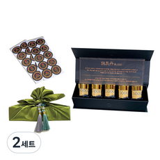 LOVELY FARM 金錢診斷 韓藥零用錢盒 5格 + 包袱巾 + 流蘇裝飾 2p + 說明書 + 圓形貼紙全套, 綠色(包袱巾), 隨機出貨(流蘇裝飾), 2套