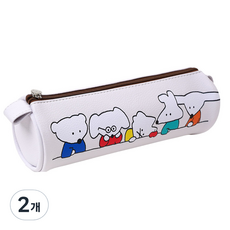 moong9 波霸圓筒筆袋, 2個, 白色