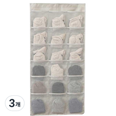 행거용 부직포 옷걸이 포켓 B type, 베이지, 3개