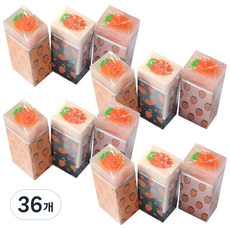 2Youngdesign 亮點四角橡皮擦 胡蘿蔔, 隨機出貨, 36個