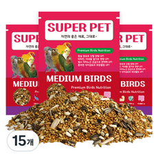 슈퍼펫 프리미엄 중형새 사료, 700g, 15개
