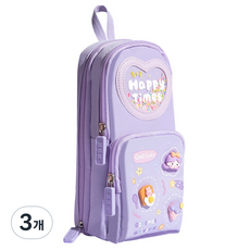 아트조이 스탠딩 백팩 필통, 보라 곰돌이, 3개