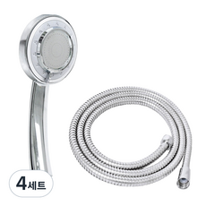 KOXINA 3段式按摩蓮蓬頭+金屬沐浴軟管 1.5m組, 4組, 單色