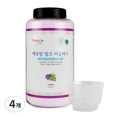 예꼬맘 밀크 버블바스 입욕제 라벤더향 용기, 850g, 4개