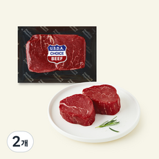 미국산 초이스 안심 스테이크용 (냉장), 2개, 500g