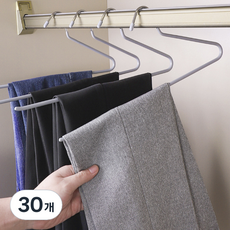 제이에스 논슬립 철제 바지걸이, 그레이, 30개