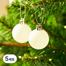 크리스마스 오너먼트볼 트리장식 9P 세트, 화이트, 4cm, 5세트