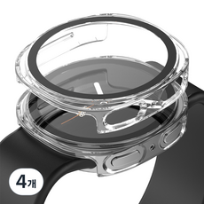 누아트 변색없는 풀커버 하드케이스, 투명, 4개