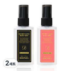 디오넬 시크릿러브 바디미스트 블랙에디션 + 로맨틱로즈, 2세트, 80ml