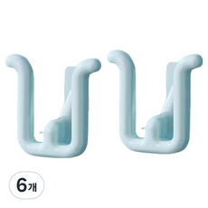 셀리빙 접착식 후크 슬리퍼 걸이, 블루, 6개