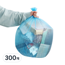 네이쳐리빙 재활용 쓰레기 분리수거 배접 비닐봉투 청색, 40L, 300개