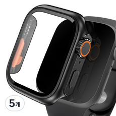 아이몰 애플워치 호환 울트라st 9H 강화유리 풀커버 프레임 케이스, 블랙, 5개