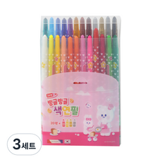 morning glory 旋轉色鉛筆套組 粉紅色, 24色, 3套