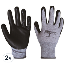 가드맨 CN NBR 코팅 멜란지 장갑 양손세트, 회색, 2개