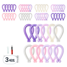 피앤비유니티 요술풍선 50p + 펌프 + 레터링스티커 +스티커집게 세트, 메탈 펄 마카롱 혼합9색, 3세트