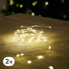 지네전구 줄전구 LED 줄조명 USB 케이블 100구, 웜 화이트, 2개