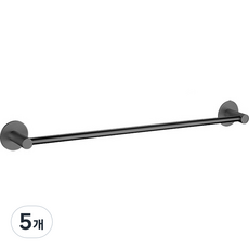 마켓플랜 스페이스 무타공 수건걸이 50cm, 블랙, 5개