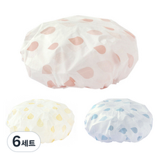 피키픽스 방수 세안 헤어캡 3p 28 x 19 cm, 핑크 + 블루 + 옐로우, 6세트