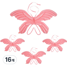 메오 홈 클럽 생일파티 빅 나비 날개풍선 마카롱 122 x 89 cm, 핑크, 16개