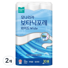 모나리자 보타닉포레 와이드 3겹 천연펄프 화장지, 30m, 30롤, 2개