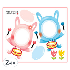 Hwantastics 環境佈置照片姓名貼紙 2款 x 5張 套組, 2套, 6 兔子樂隊 N-716