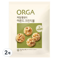 ORGA 低糖全糙米杏仁脆球 5入, 75g, 2個
