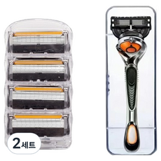 YJ Shop 旋轉刀頭5層刀片刮鬍刀 + 4入刀片組, 2套