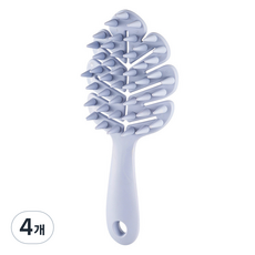 몽리코 잎모양 데일리 두피마사지 브러쉬, 4개, 퍼플