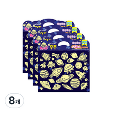 쁘띠팬시 교육용 스티커 야광우주 DA6008, 혼합색상, 8개