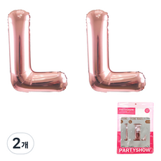 파티쇼 알파벳 은박 풍선 대 2p, 로즈골드(L), 2개