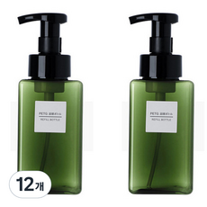 제이밀 심플 버블 펌프 공병 650ml, 그린, 12개