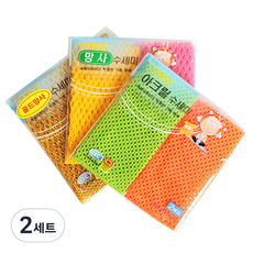 sofrien 壓克力菜瓜布 2入 隨機出貨 + 網紗菜瓜布 2入 隨機出貨 + 金色菜瓜布 2入, 2套