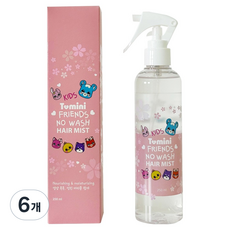 투미니 어린이 스타일링 빗질 프렌즈 노워시 헤어 미스트, 6개, 250ml