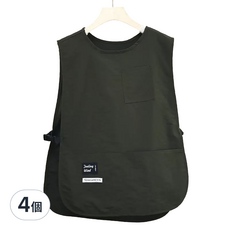 Dapeonam 防水口袋短版背心圍裙/工作服, 墨綠色, 4個
