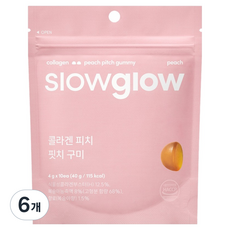 슬로우글로우 식물성 콜라겐 핏치 구미 40g, 6개, 10정