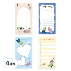 모노라이크 올리몰리 Weekend 메모지 4종 세트, 혼합색상, 4세트