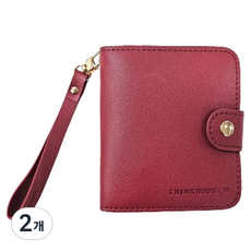 THINK ABOUT 軟式迷你3孔活頁手帳外殼, 2個, 酒紅色