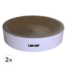 아이엠캣 고양이 뒹굴뒹굴 원형 스크래쳐, 2개, 화이트