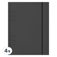 리코즈 A5 PP 하드바인더 커버 6공, 블랙, 4개