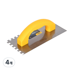 델리 툴즈 다용도 카본 스틸 라운드 손잡이 석고 흙손 미장도구 실버 EDL509310, 4개