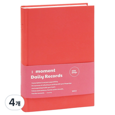 Momodi Moment Record Made 彩色抄寫筆記本, 4個, 紅色