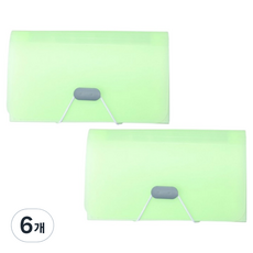 미소로운 A6 아코디언 영수증정리함, 그린, 6개