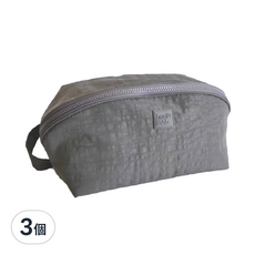 內衣收納包, 尼龍可水洗材質, 大容量旅行收納好幫手, 灰色, 3個, 25x13x13cm