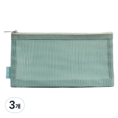 델리 메쉬 필통 A6, 3개, 그린