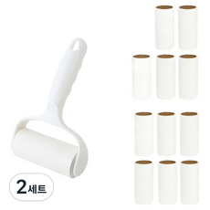 Woni's 斜切式除塵滾筒 手柄 + 12入補充包組合, 2套