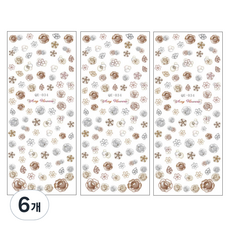 ELP Korea美甲貼紙 咖啡花, 混色, 6個