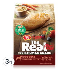 하림펫푸드 시니어 강아지 더리얼 오븐베이크드 동결건조 사료, 닭, 1kg, 3개