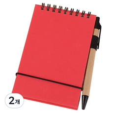 彩色便攜迷你筆記本 50張, 2個, 紅色
