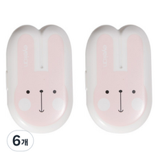 블랙트리 헬로우 바니 렌즈 케이스, 화이트, 6개